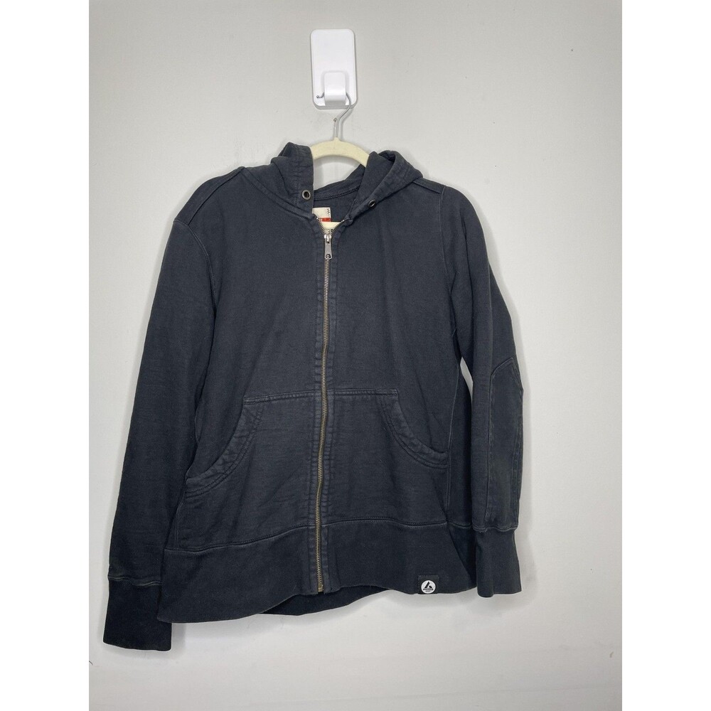 American Giant Jacket Mens XL Black Full Zip Heavyweight Cotton Elbow Patch USA